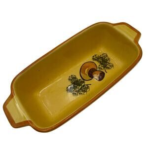 Vintage Los Angeles Potterys Mushroom Carrot Loaf Pan Ceramic